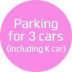 Parking for 3 cars (including K car)