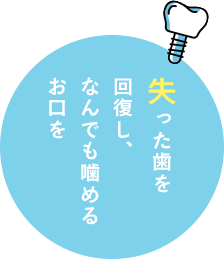 失った歯を回復し、なんでも噛めるお口を